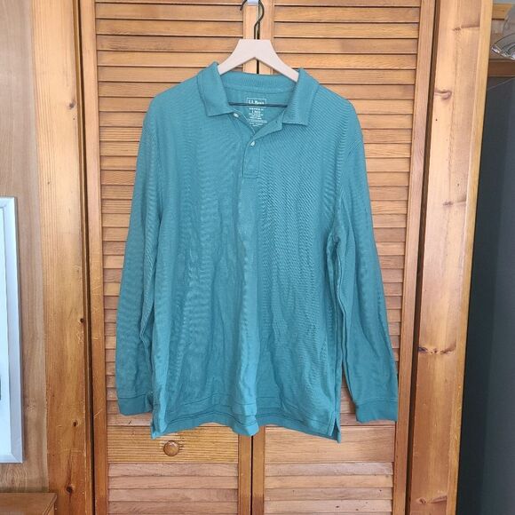 L.L. Bean Mens Long Sleeve Polo Size L - Picture 8 of 8